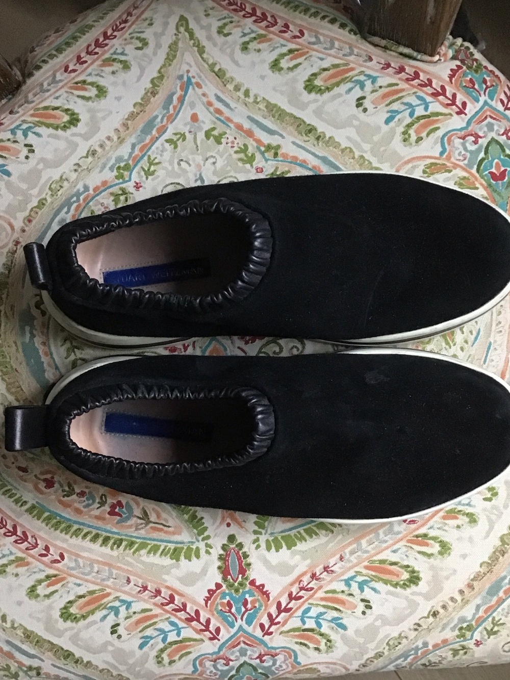Stuart Weitzman Black Slip-On Loafers